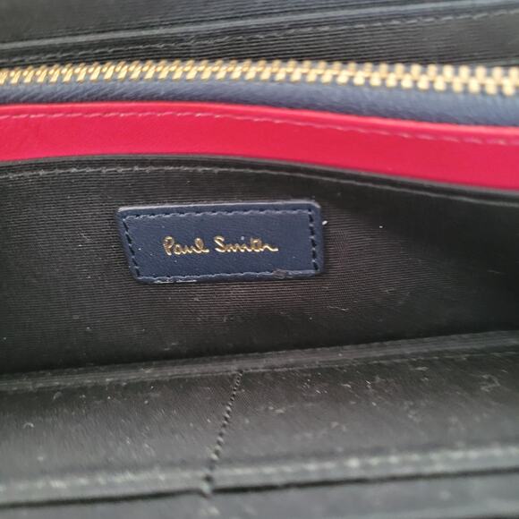 Paul Smith Colorfull Stripped Leather Kisslock Long Large Wallet Designer Boho - Picture 5 of 11